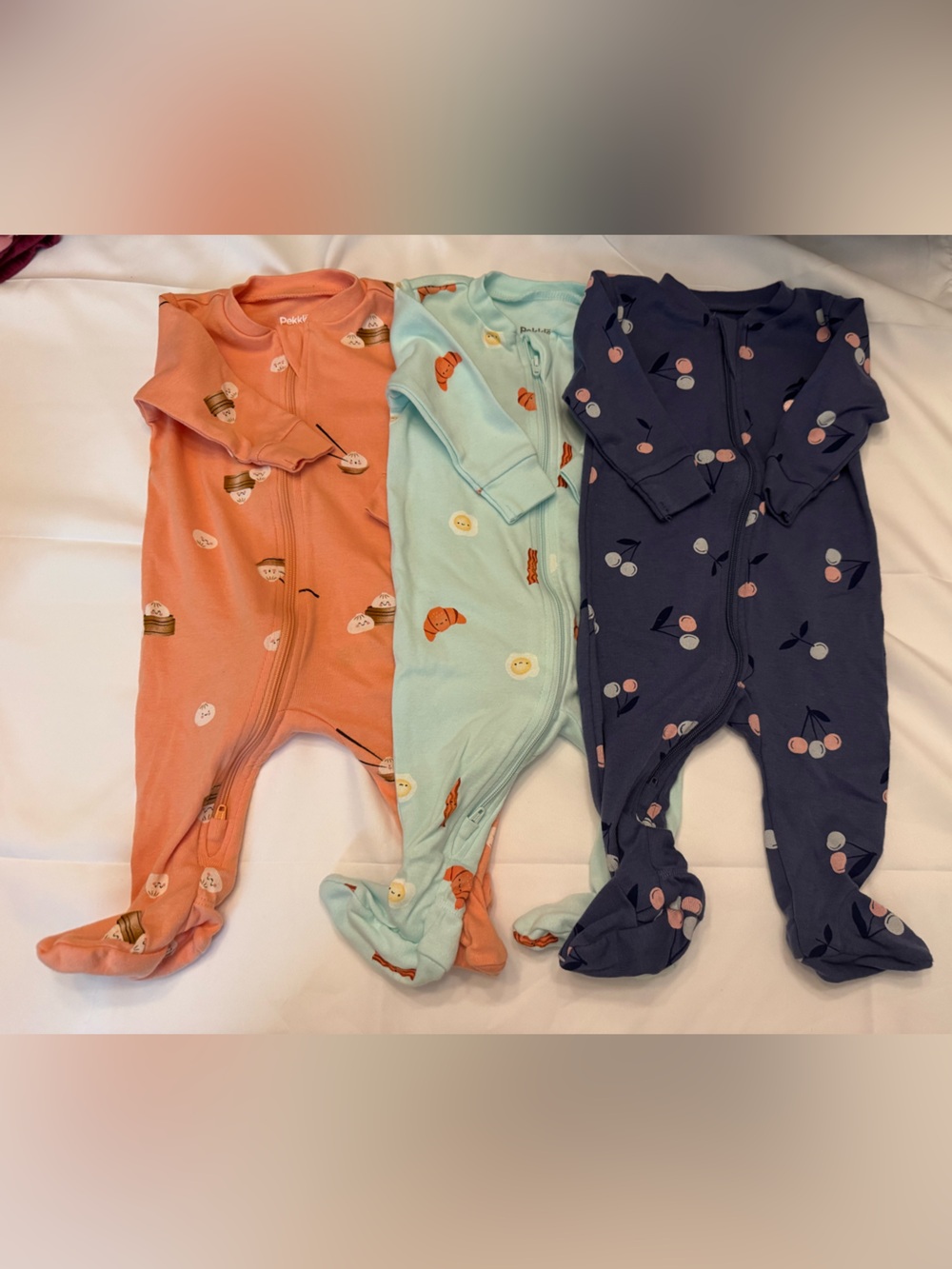 Pekkle Baby One-Piece Footed Pajama 3pc Bundle